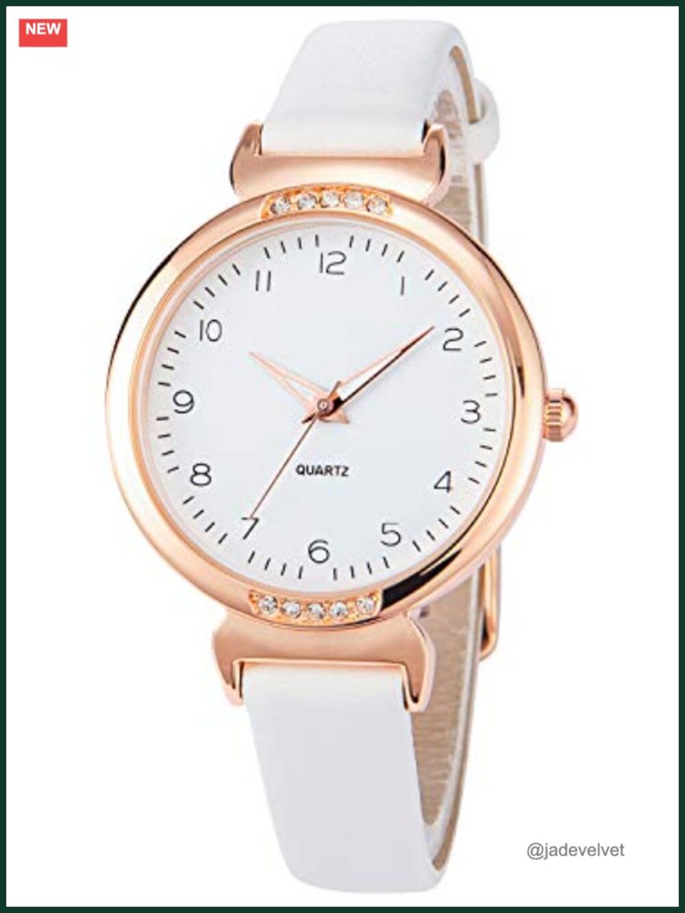 Women's Silicone Sports Watch Crystal Accent Leather Strap Analog